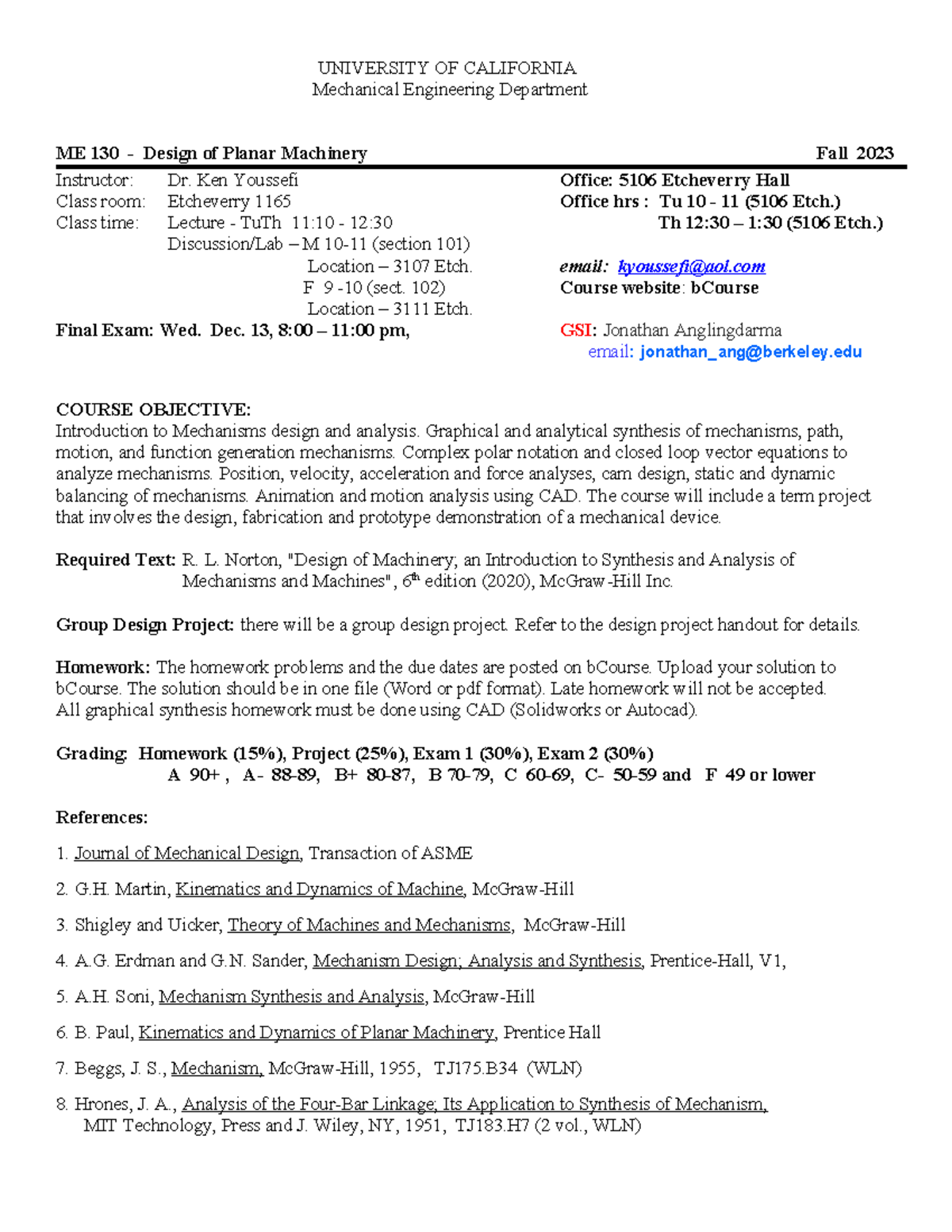 ME 130 F23 - Final Exam Preparation and Course Overview Notes - Studocu