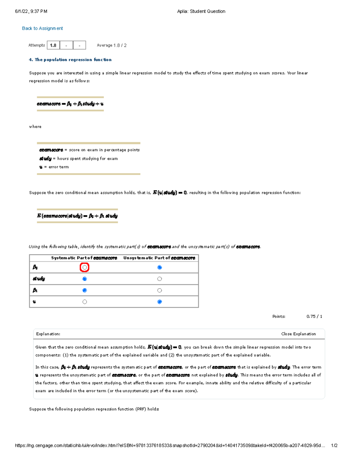 Mindtap assignment - chapter 1 to 7 - 6/1/22, 9:37 PM Aplia: Student ...