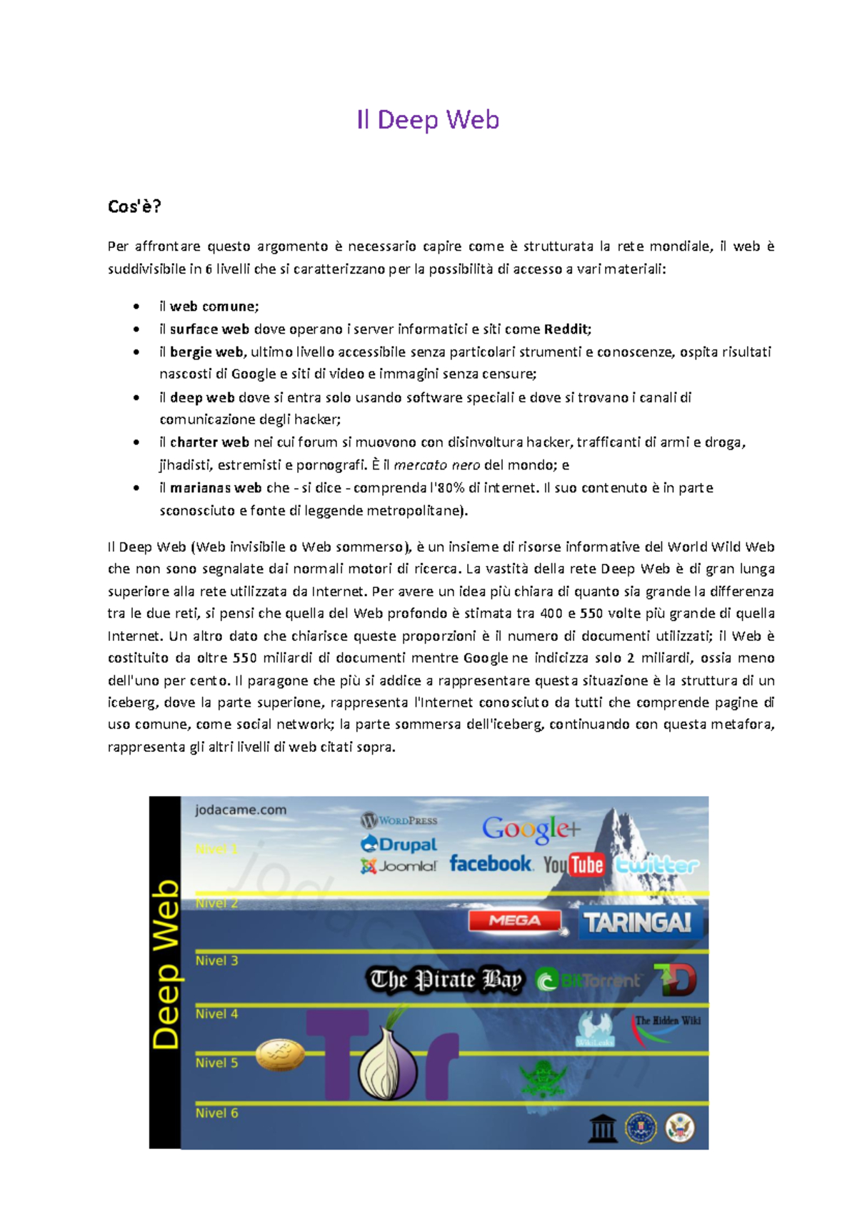 Deep WEB - appunti di lezione di informatica sul deepweb - Il Deep Web ...