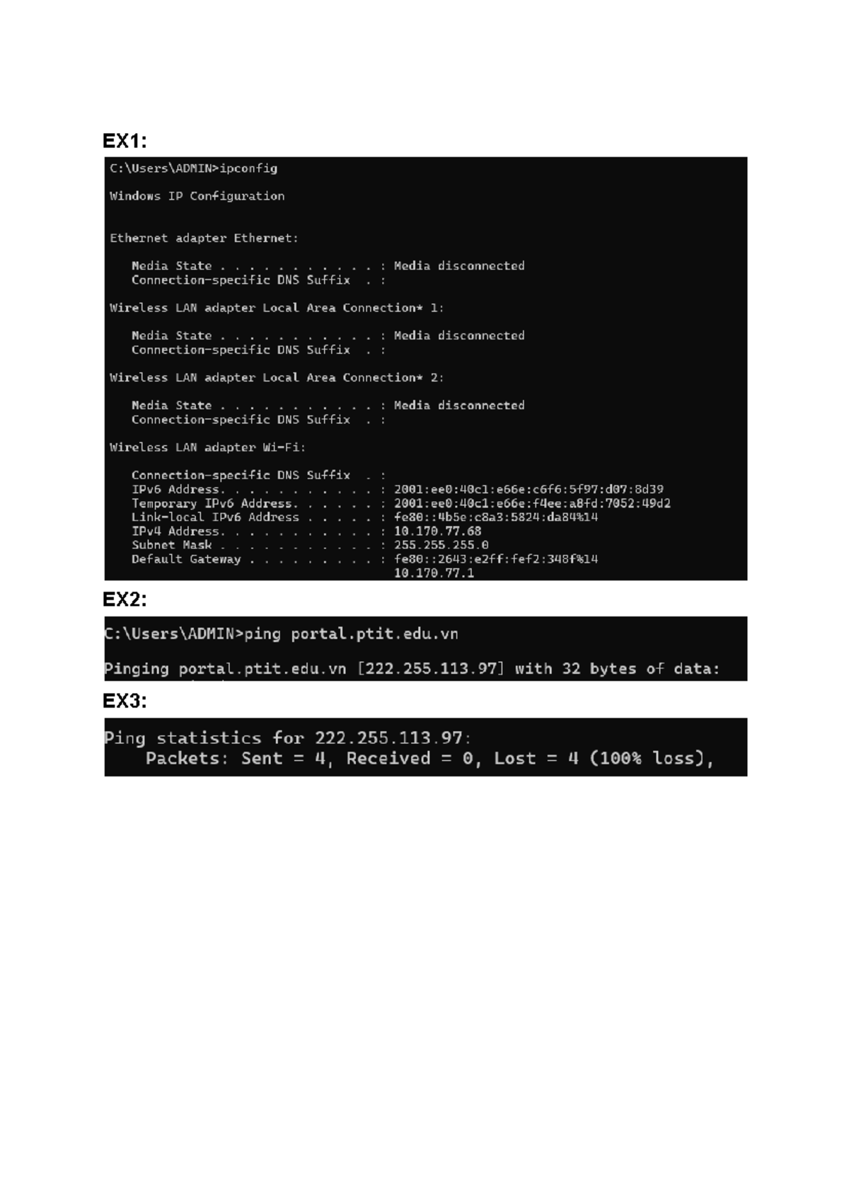 Lab1: Windows IP Configuration & Ping Statistics - AI Course - Studocu