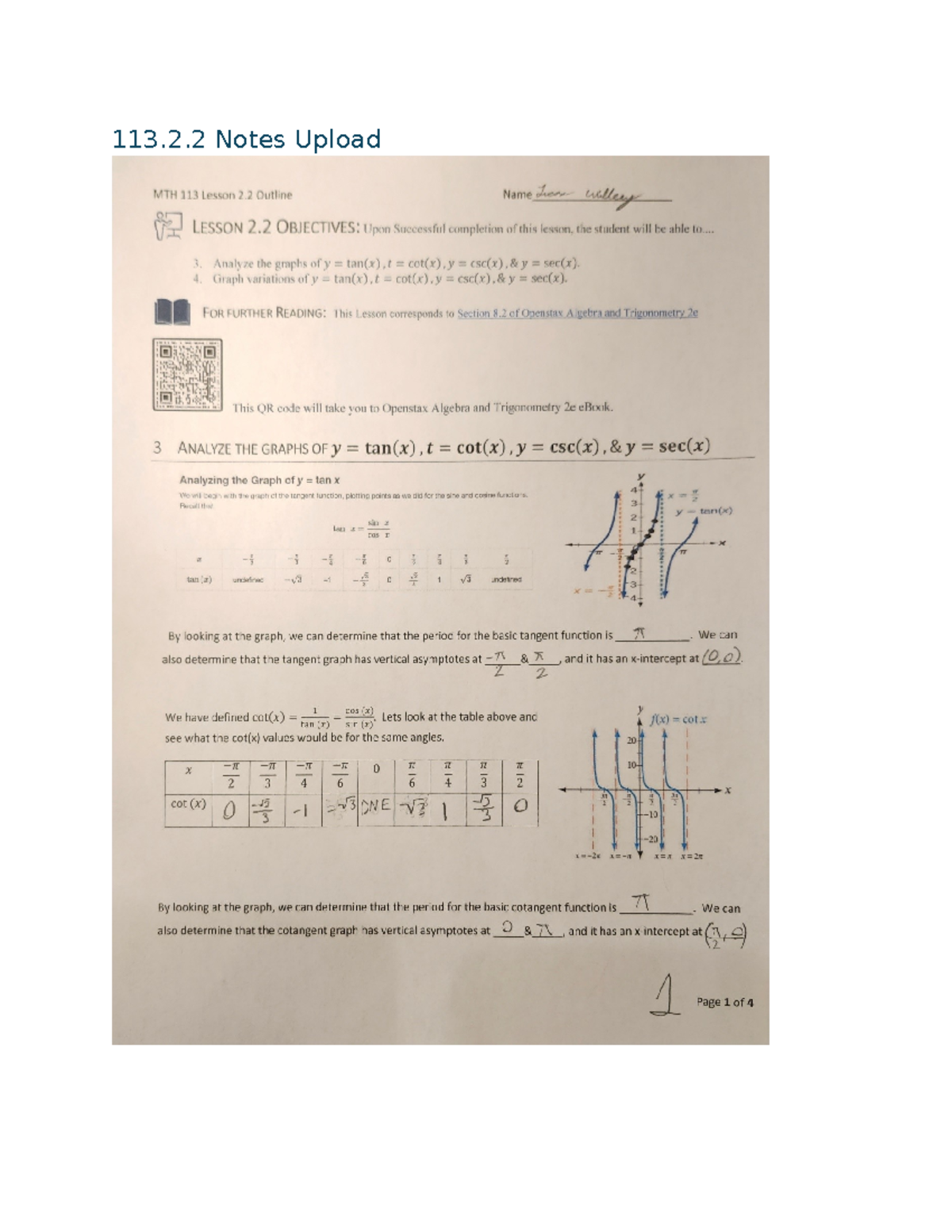 113 Unit 2 Lesson 2 - 113.2 Notes Upload MTH 113 Lesson 2 Outline Name ...