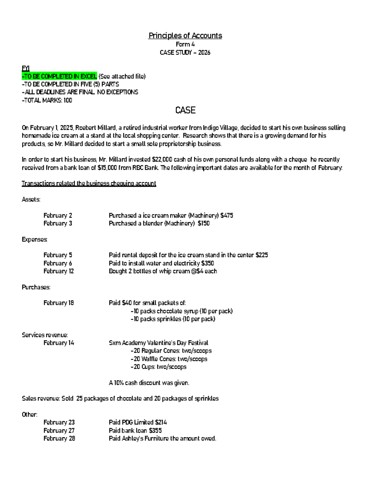 Principles of Accounts Form 4 Case Study - 2026 - Studocu
