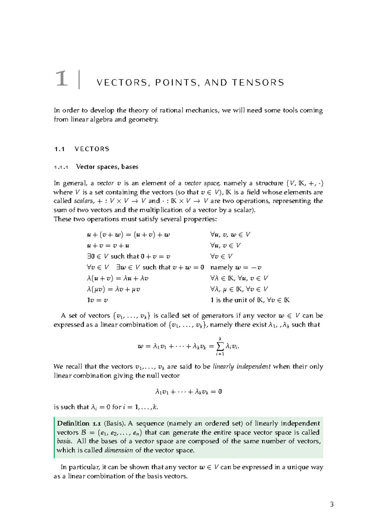 1 - Vectors, Points, and Tensors: A Study Guide on Linear Algebra - Studocu