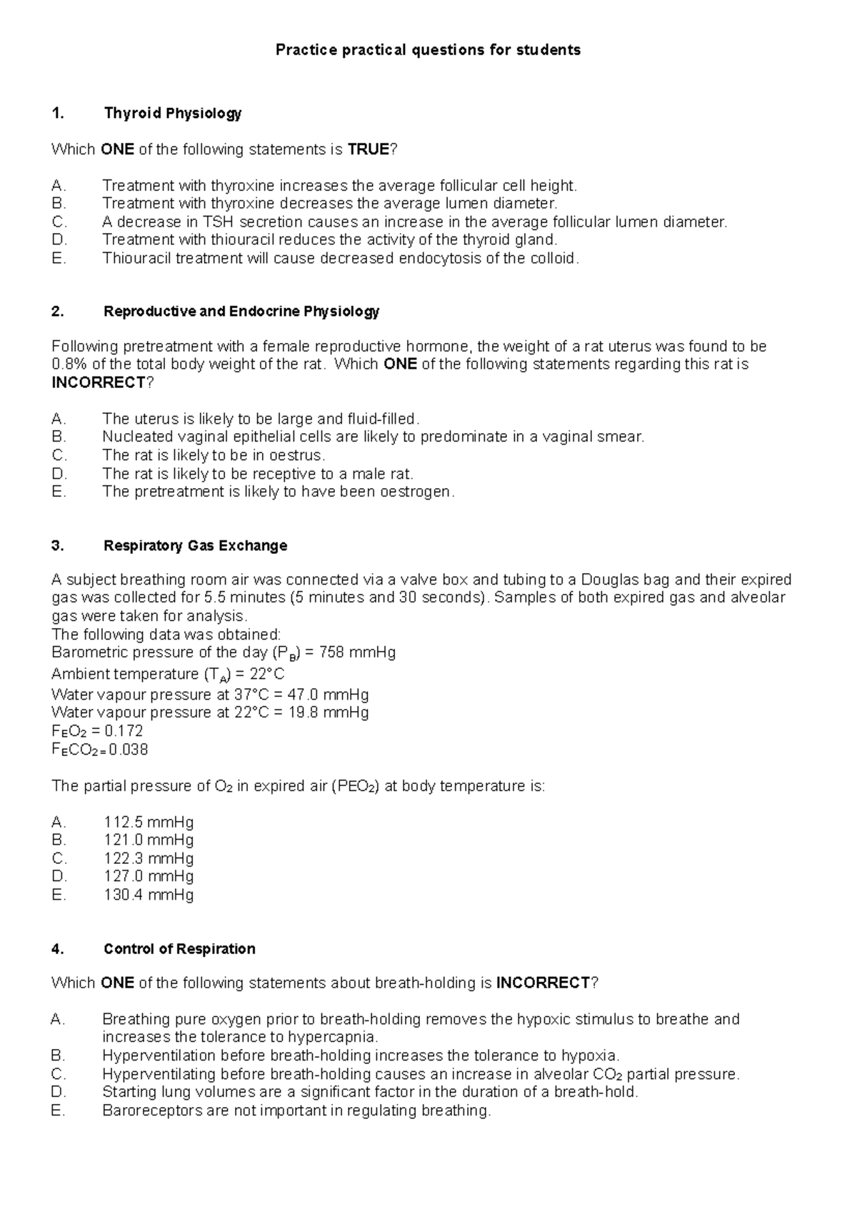 Practice questions on practical material 2023 - Practice practical ...