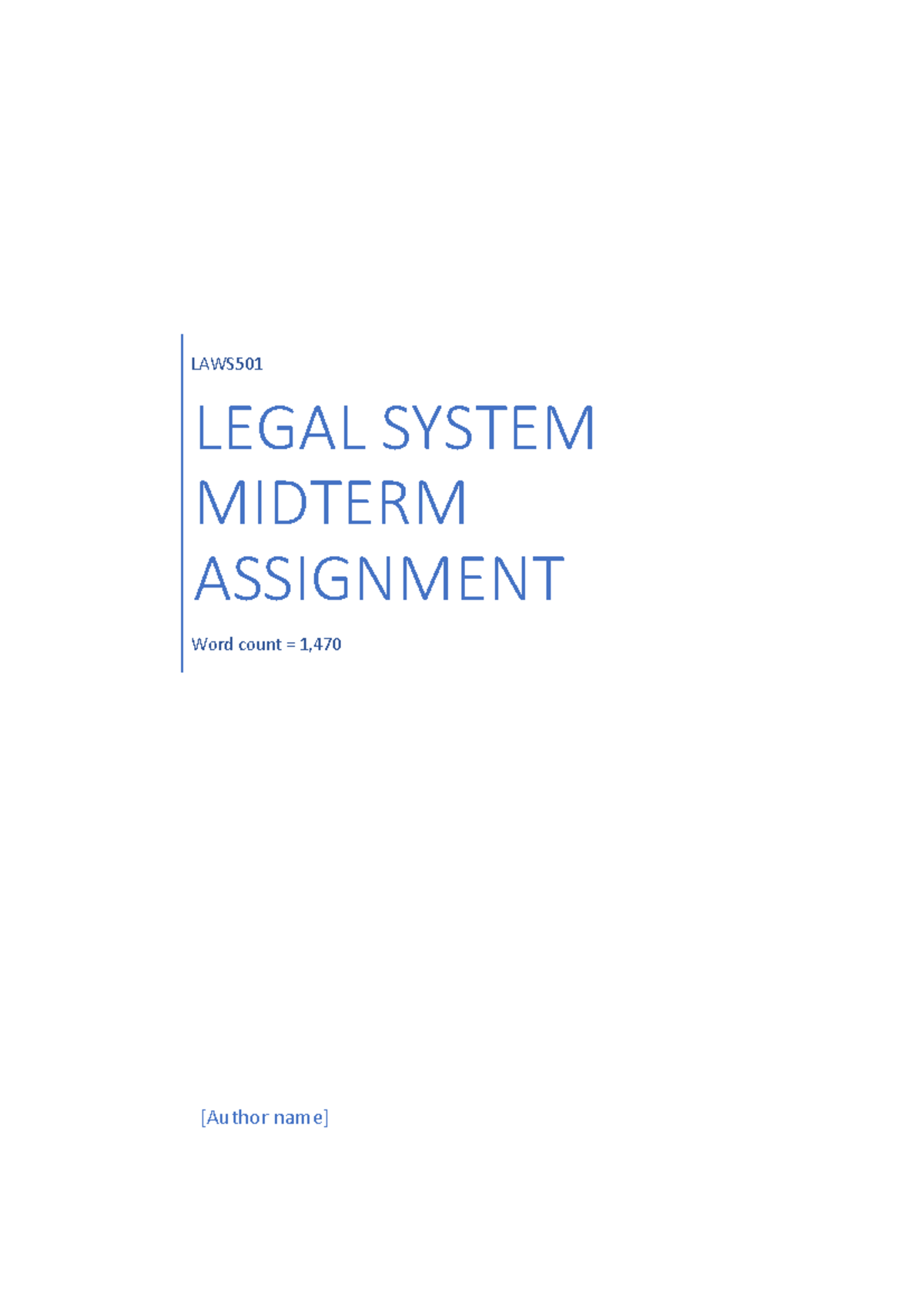 LAWS5001: Assignment 1 - Analyzing Judge-Made Law in Common Law - Studocu