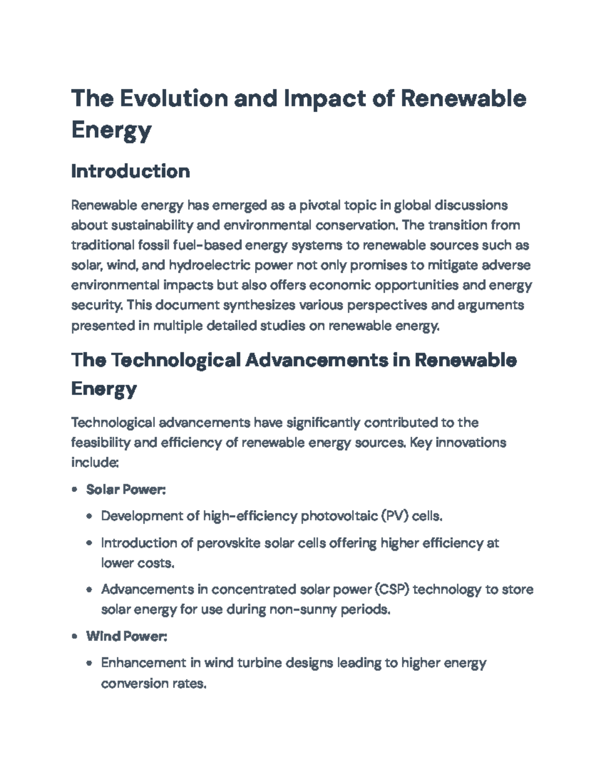 The Evolution and Impact of Renewable Energy: A Comprehensive Overview ...