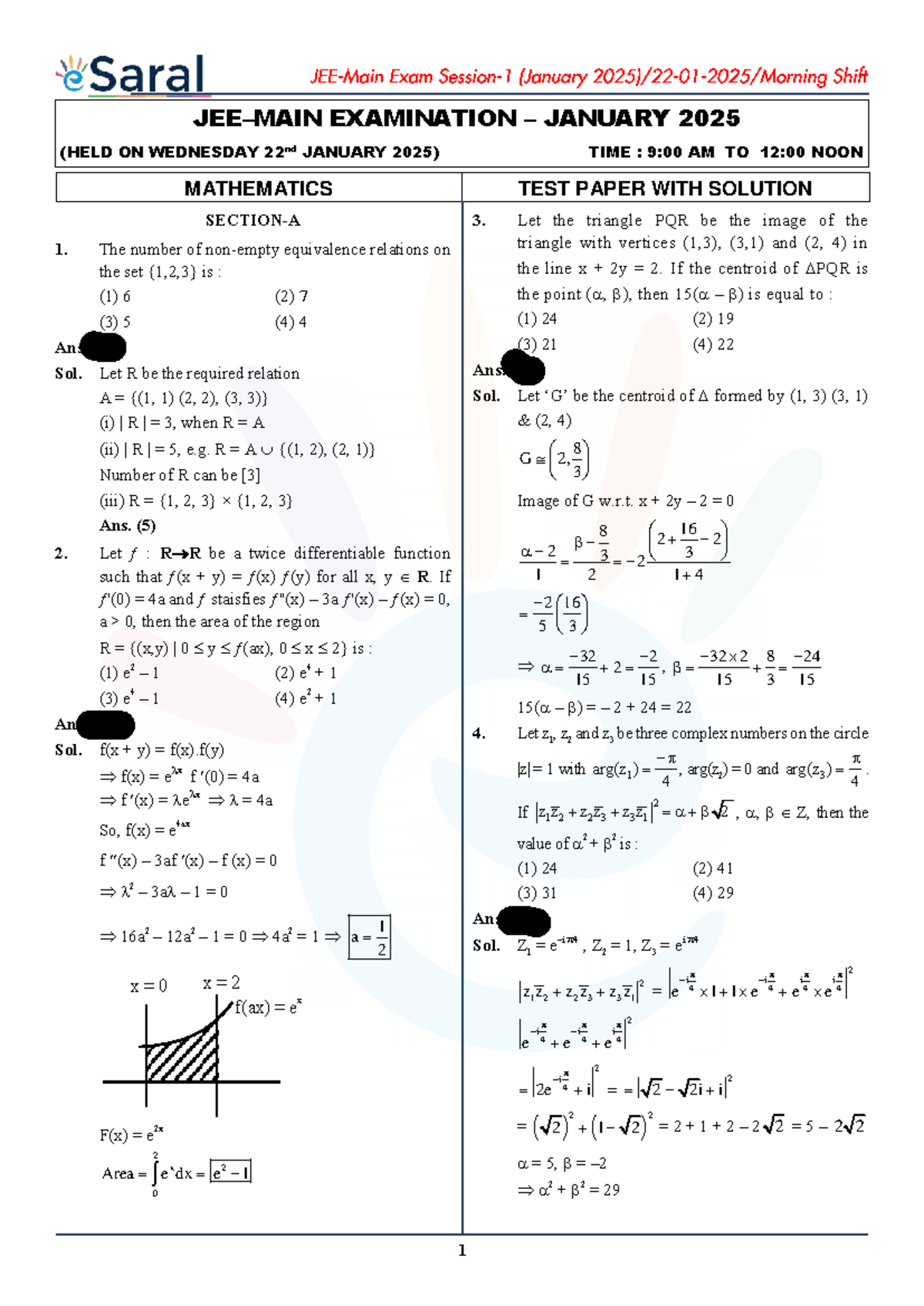 JEE PYQ compressed - JEE PYQ - JEE–MAIN EXAMINATION – JANUARY 2025 ...