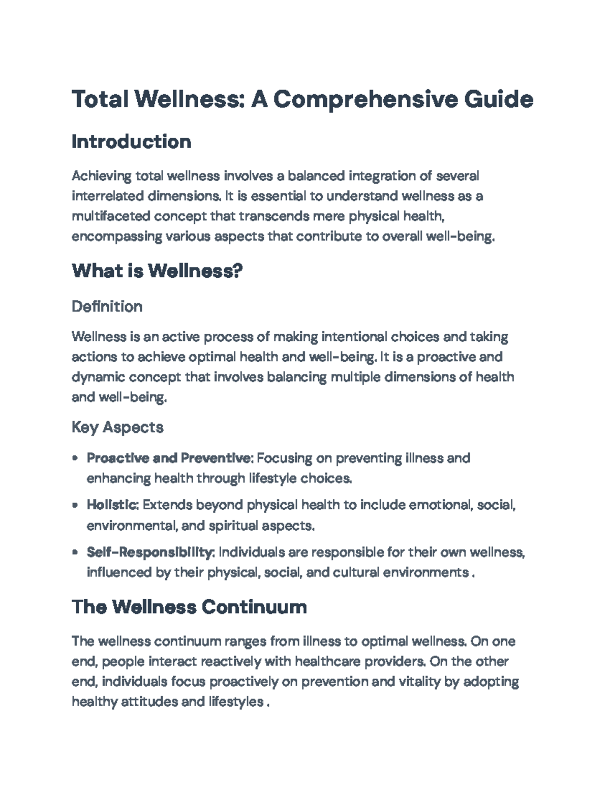 Total Wellness: A Comprehensive Guide to Holistic Health Dimensions ...