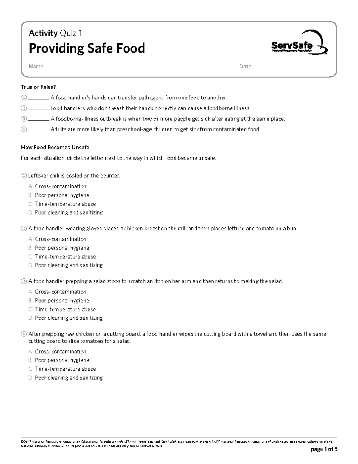 Safe Food Handling Policies: Lecture Notes 1-10 Summary