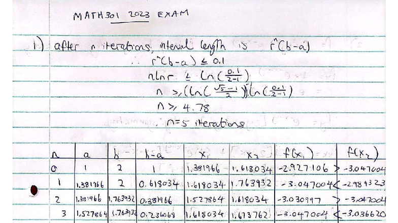 MATH301 2023 EXAM 1 Practice Test Notes - Studocu