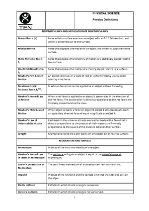 G12 Physical Sciences Paper 1 Revision Material - Physical Sciences P1 ...