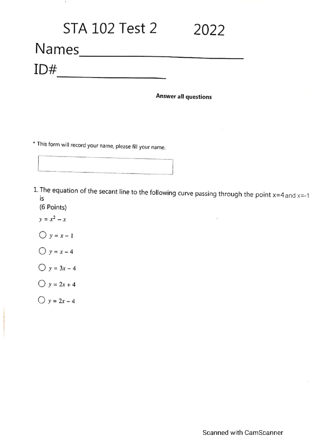 STA 102 TEST 2 2022 - Revision Notes and Key Concepts - Studocu