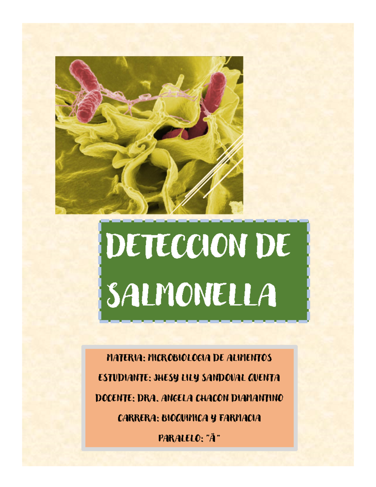 Detección de Salmonella en Alimentos - Microbiología de Alimentos - Studocu