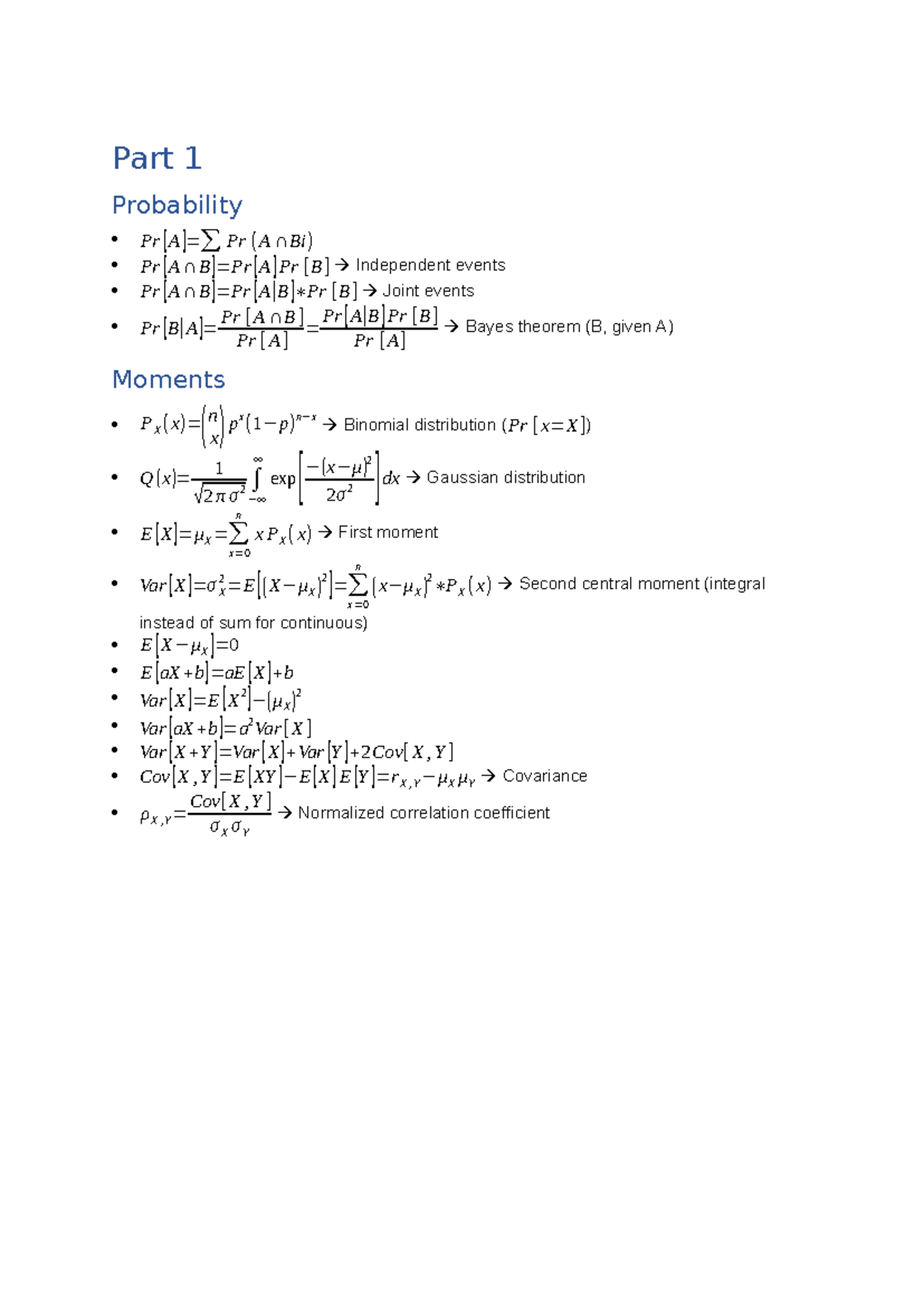 Probability Concepts and Formulas - Part 1 - Studeersnel