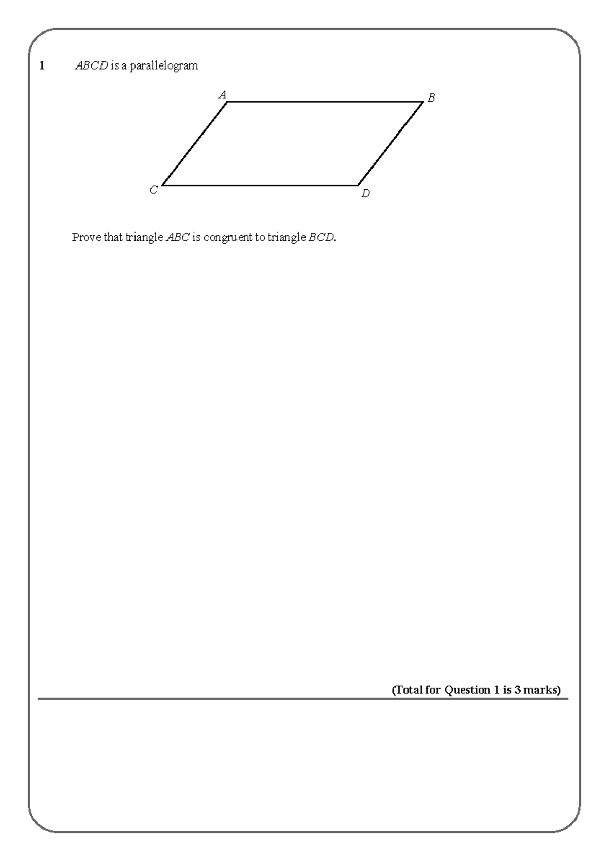 Congruent Triangles - Geometry Exam Practice - Course Code: 101 - Studocu