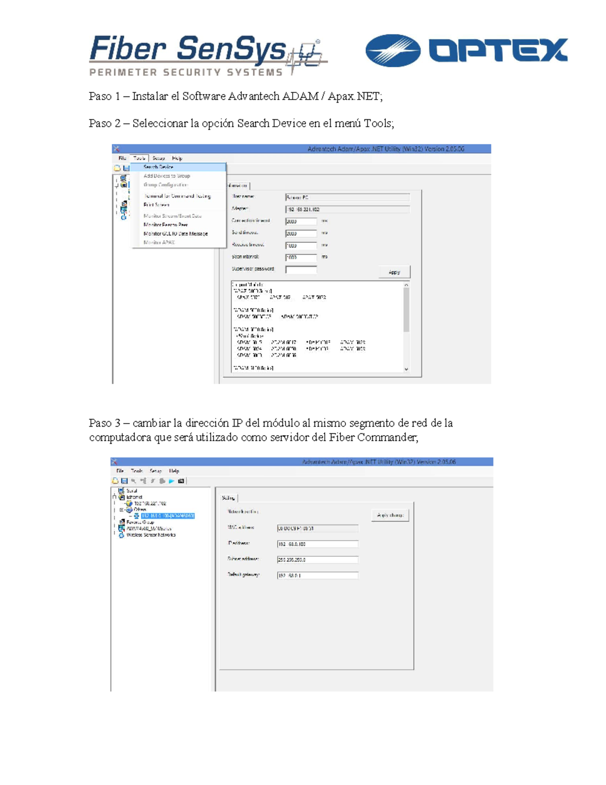Guía de Configuración del ADAM 6060 en Fiber Commander - Sp - Document Preview