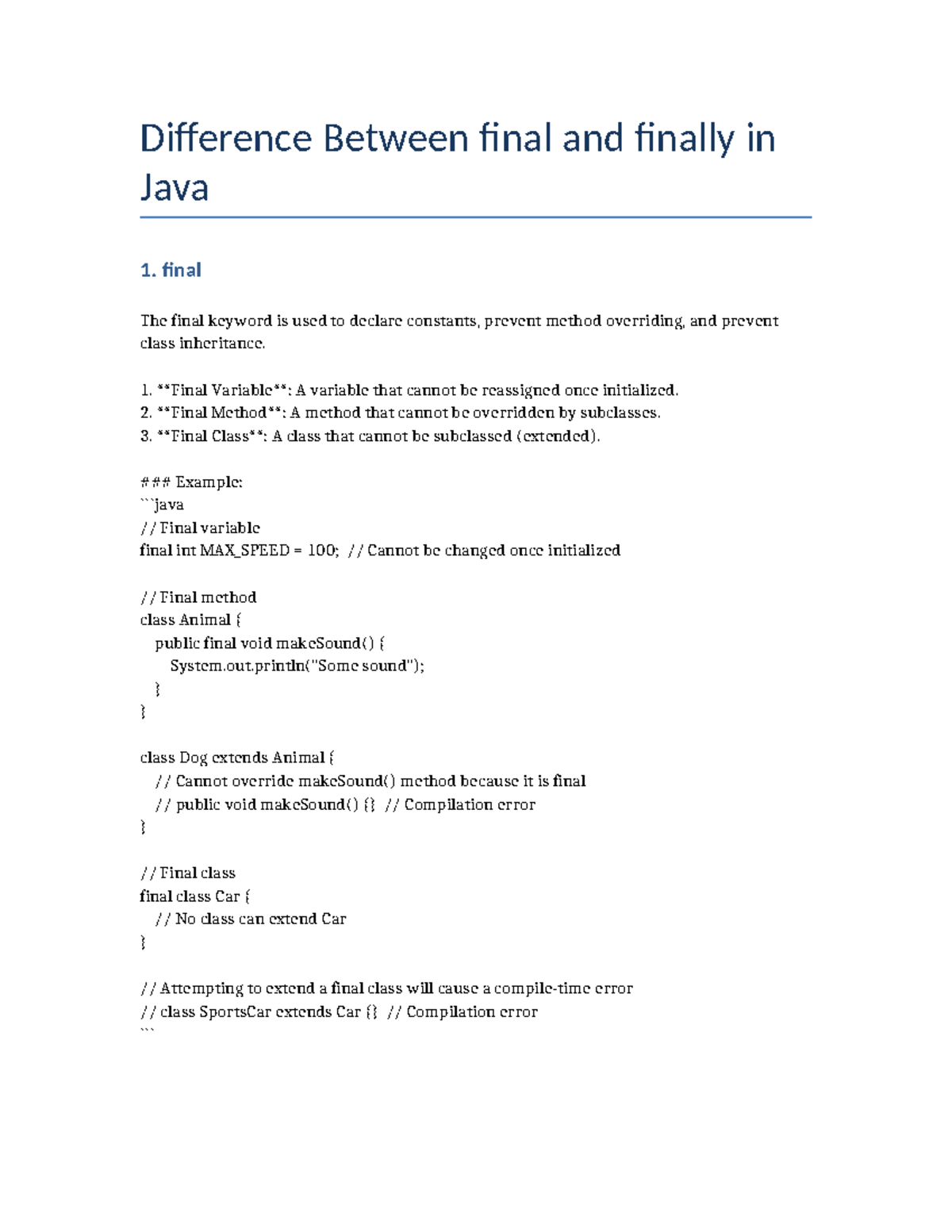 Final vs finally in java - Difference Between final and finally in Java ...