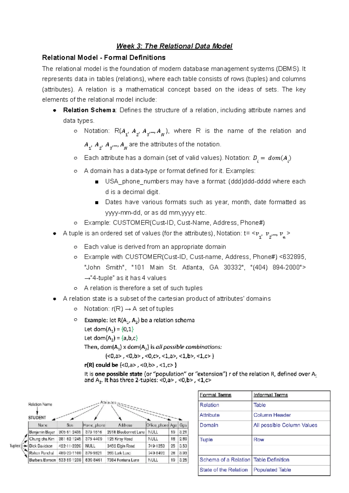Database Systems DB101: Week 7 - Understanding Relational Algebra - Studocu