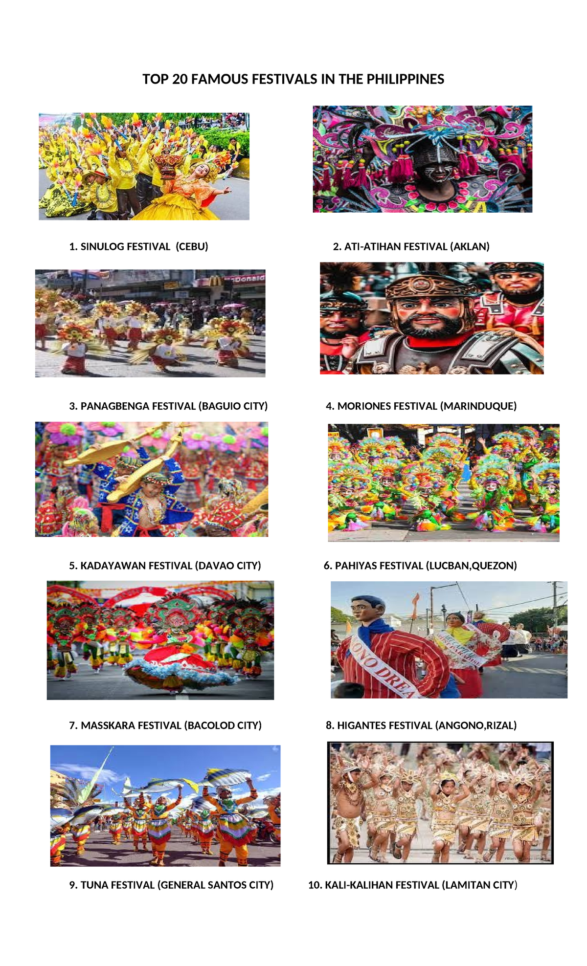 TOP 20 Famous Festivals IN THE Philippines - BS in Hospitality ...