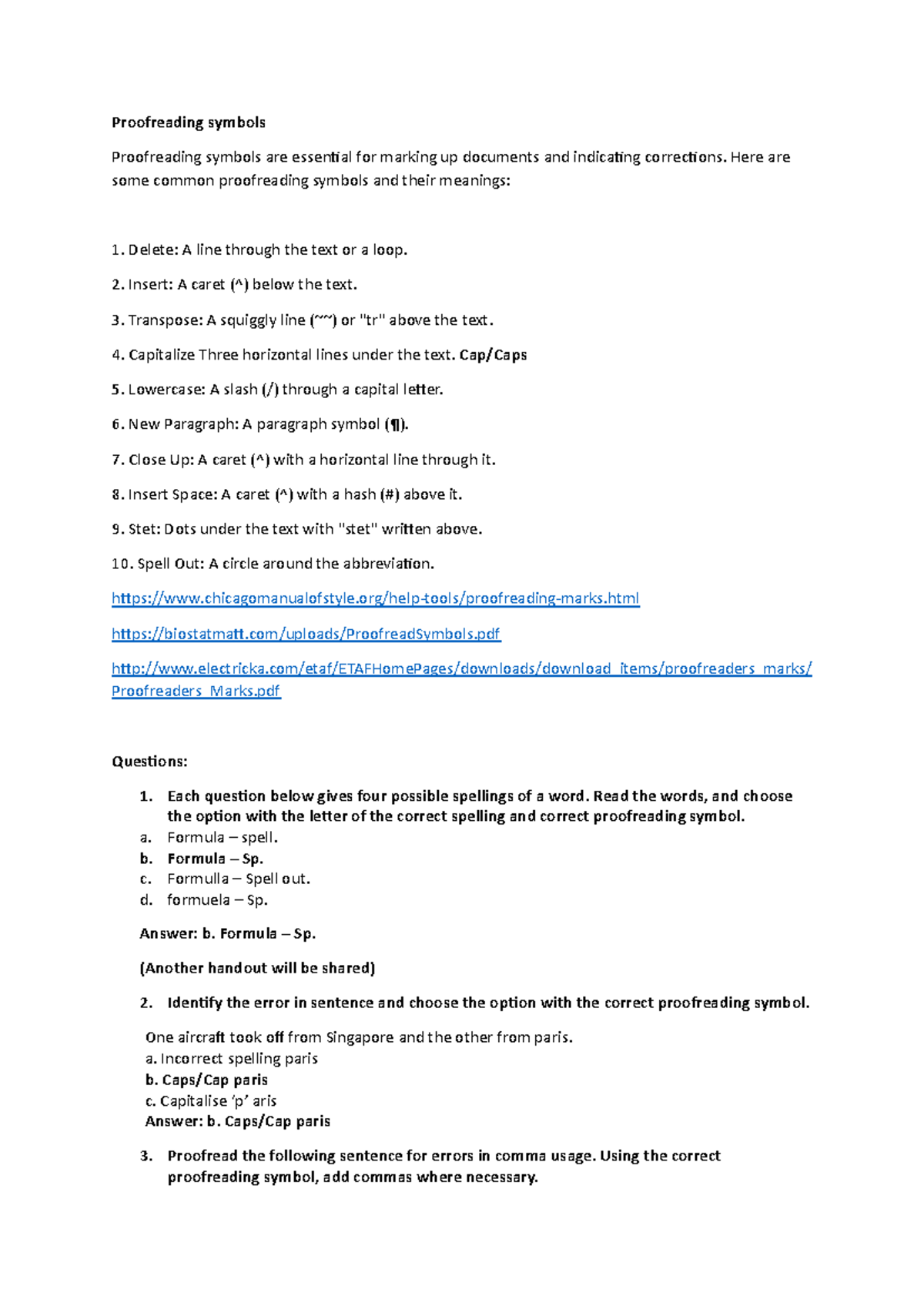 Proofreading Symbols Guide for 2025 (Proofreading Symbols Material ...