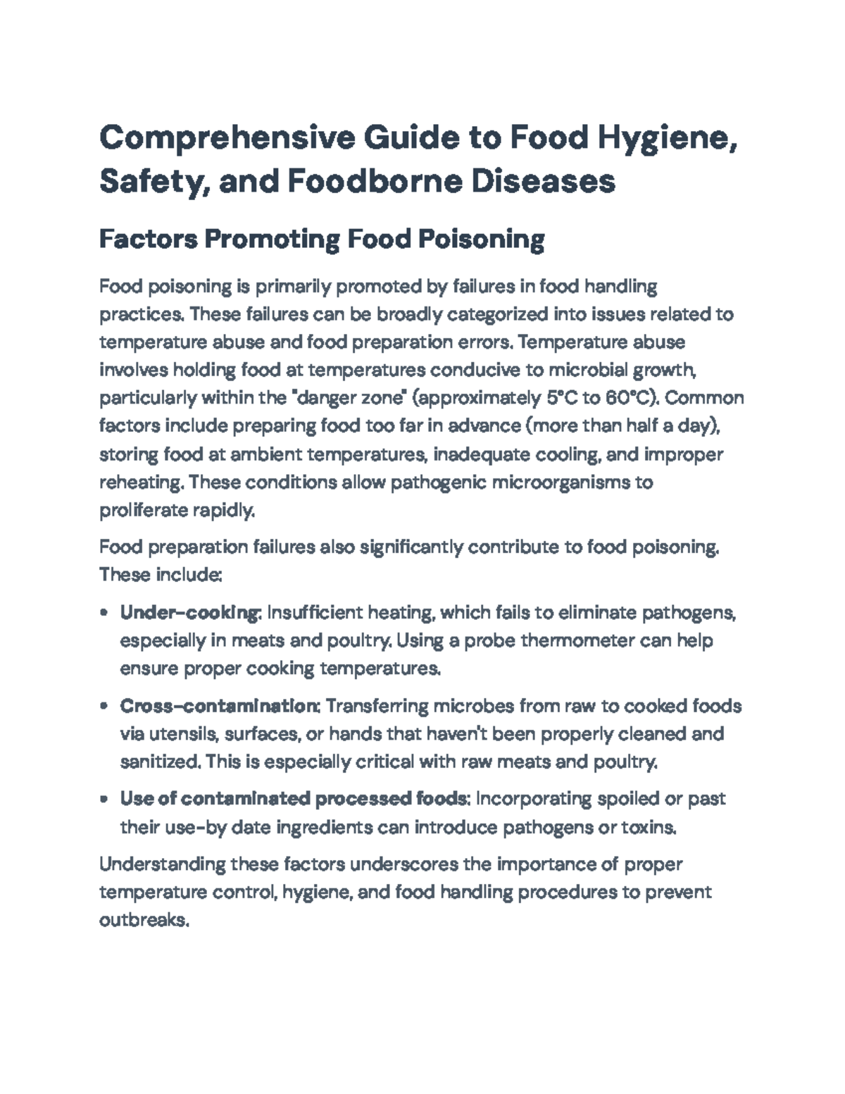 Food Hygiene, Safety Practices, and Foodborne Disease Prevention Guide ...