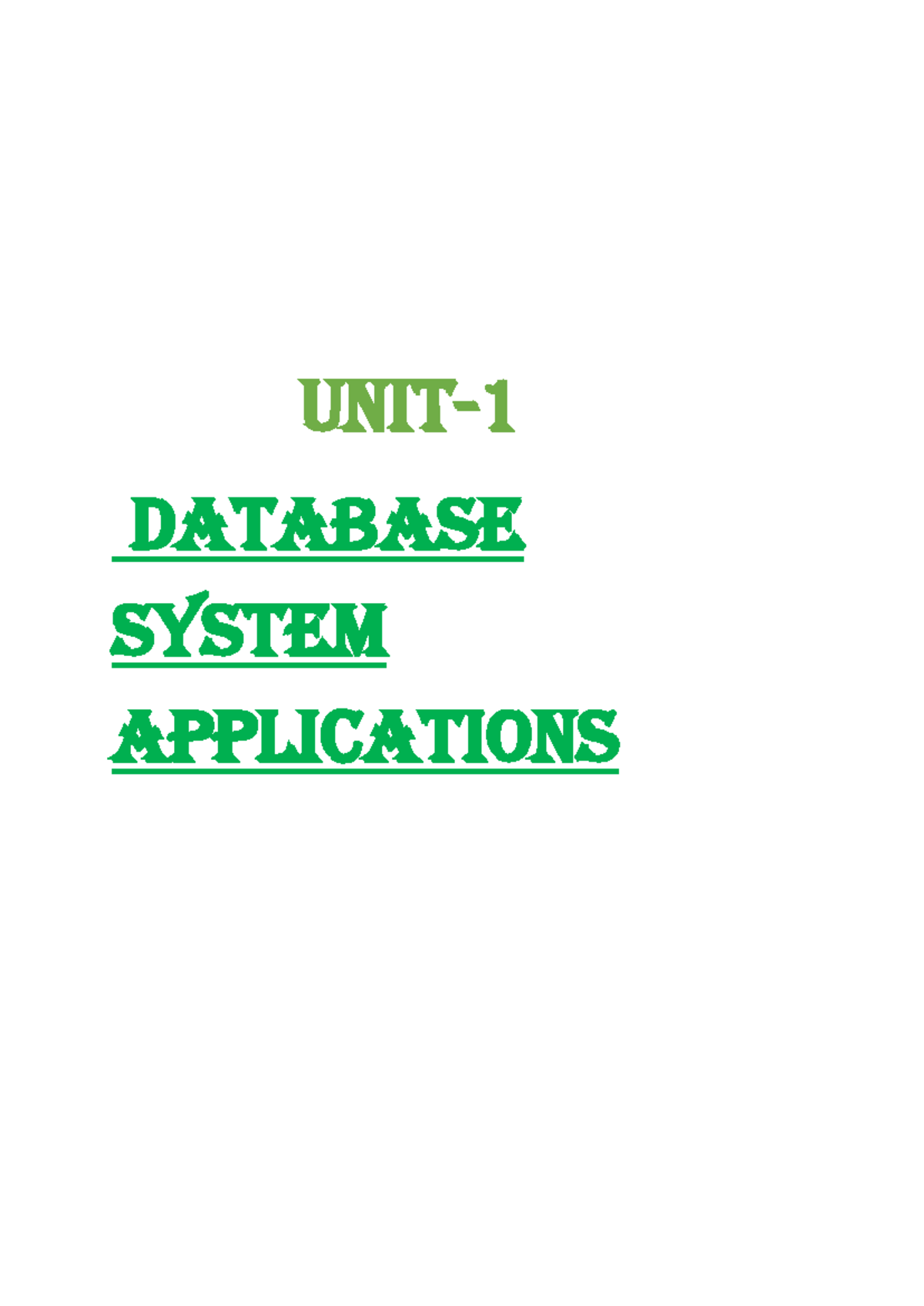 DBMS 101: Introduction to Database Management Systems - Unit 1 Notes ...