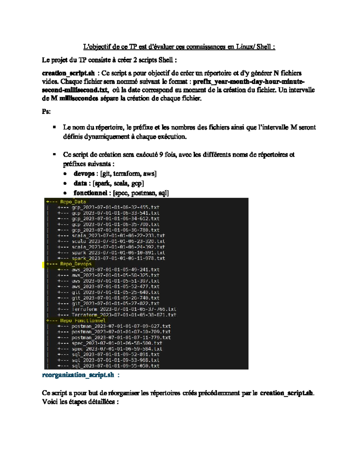 TP - Création et Réorganisation de Scripts Shell - Studocu