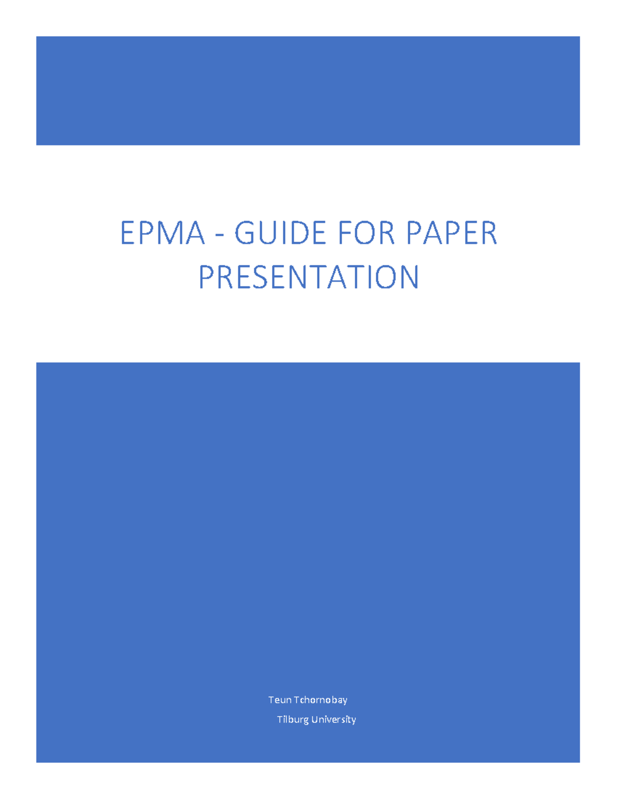 190604 EPMA Paper Presentation Guide: Structure and Dilemmas - Studeersnel