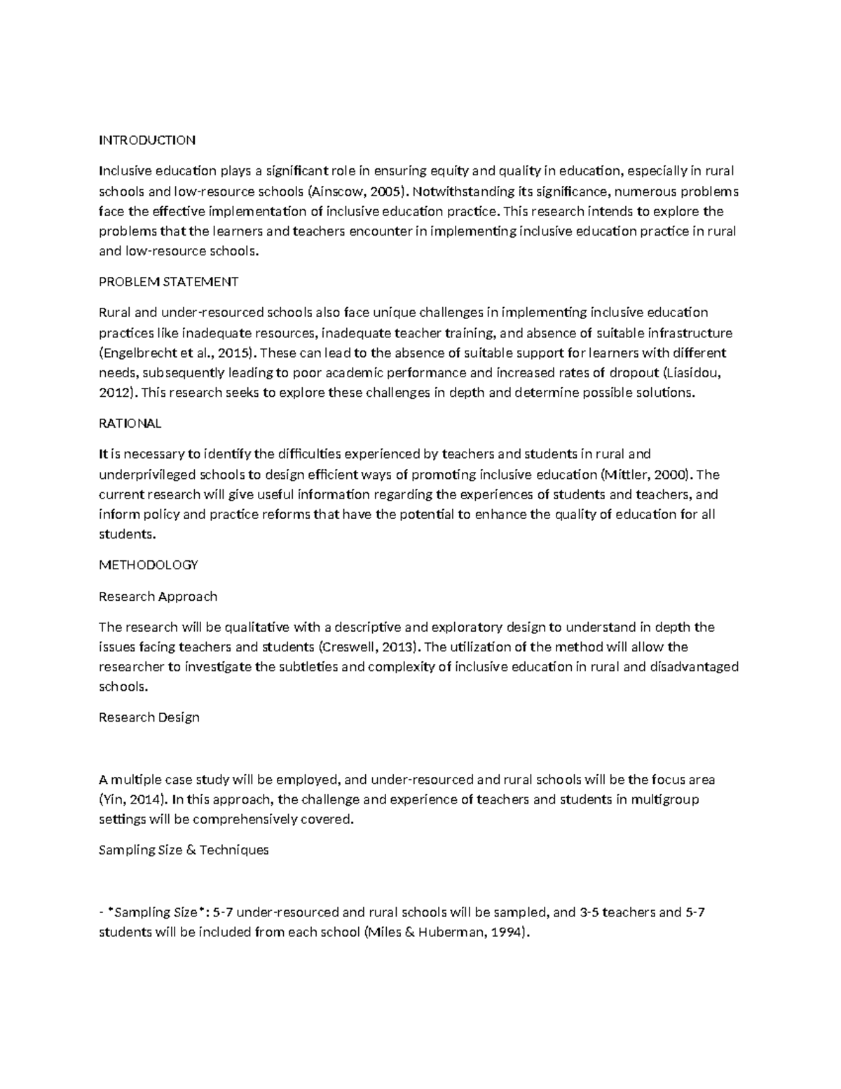 Inclusive Education Challenges in Rural Schools: A Qualitative Study ...