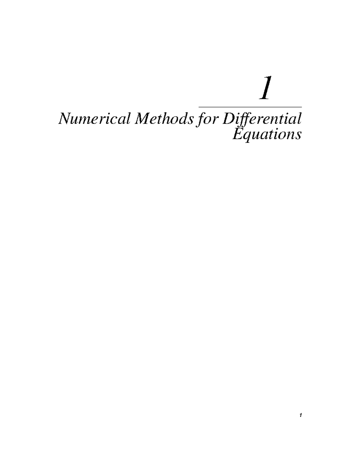 Numerical Methods FOR Differential Equations - Diff Eq - 1 Numerical ...