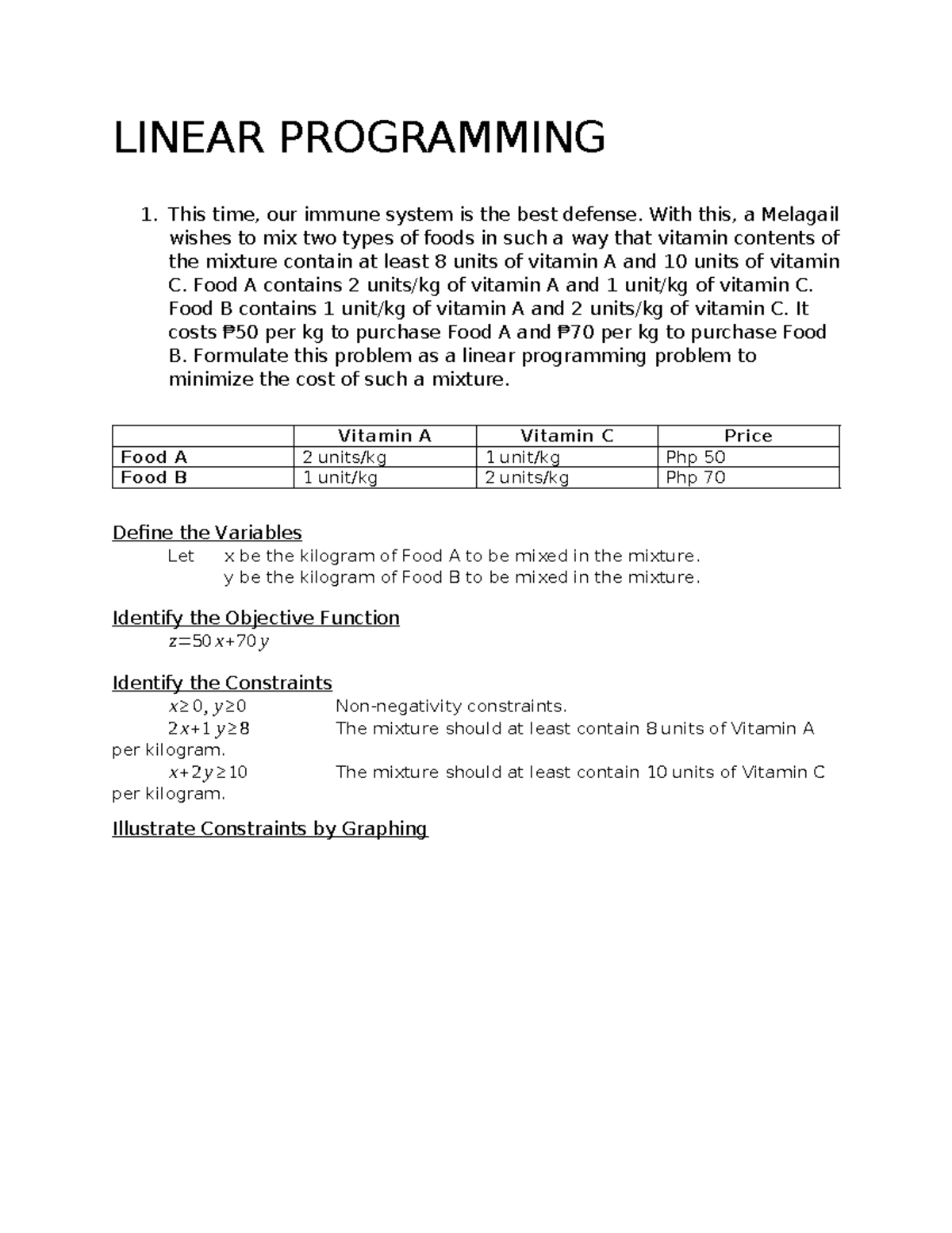Linear Programming Example Problems (525557503) - Studocu