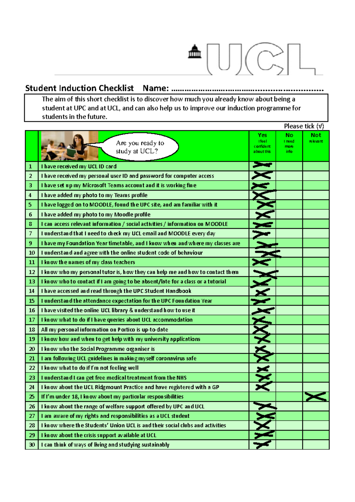Student Induction Checklist 22-23 final - Student Induction Checklist ...