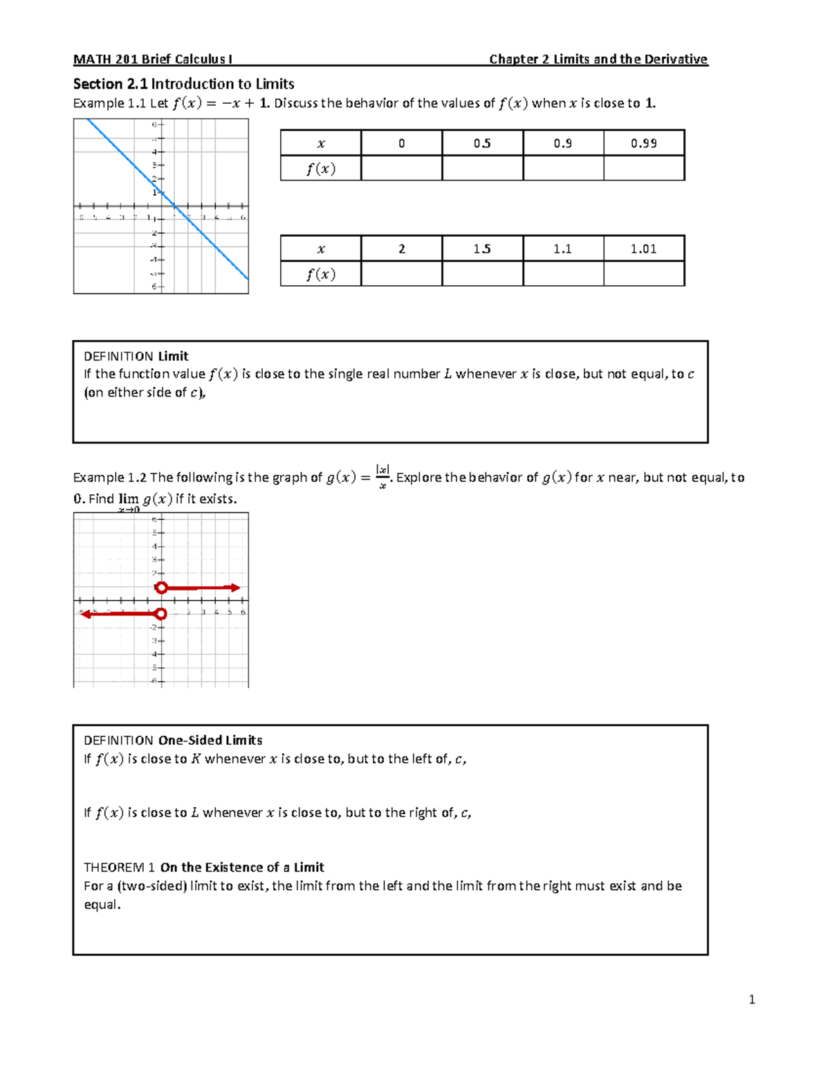 MATH 201 Final Exam Review: Chapter 2 Limits & Derivative Notes - Studocu