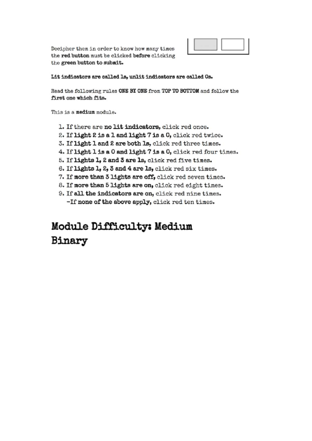 Manual for Bomb Defusal Modules (Course Code: ROBLPOXIANO) - Studocu