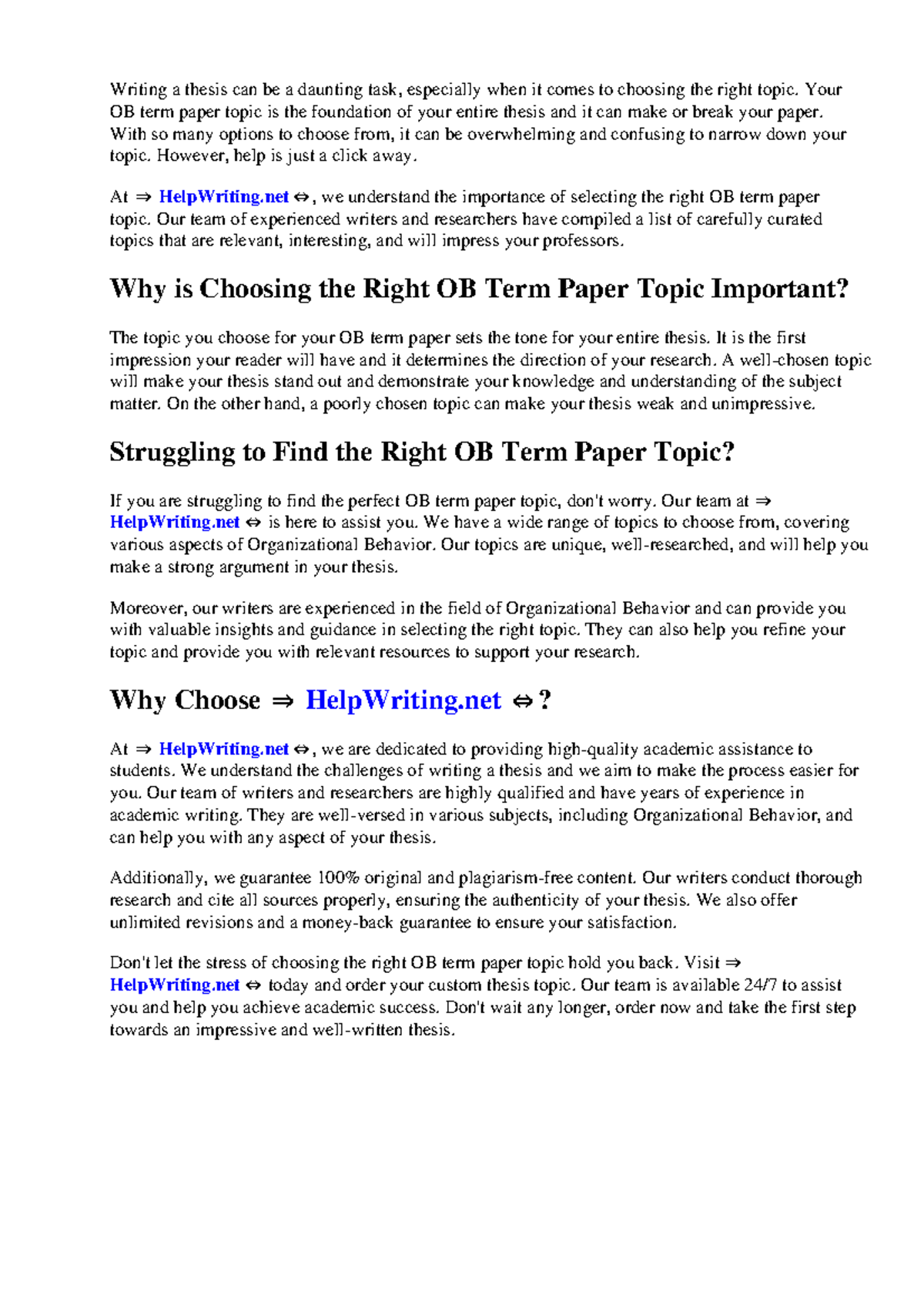 Ob term paper topics term paper topics - Writing a thesis can be a ...