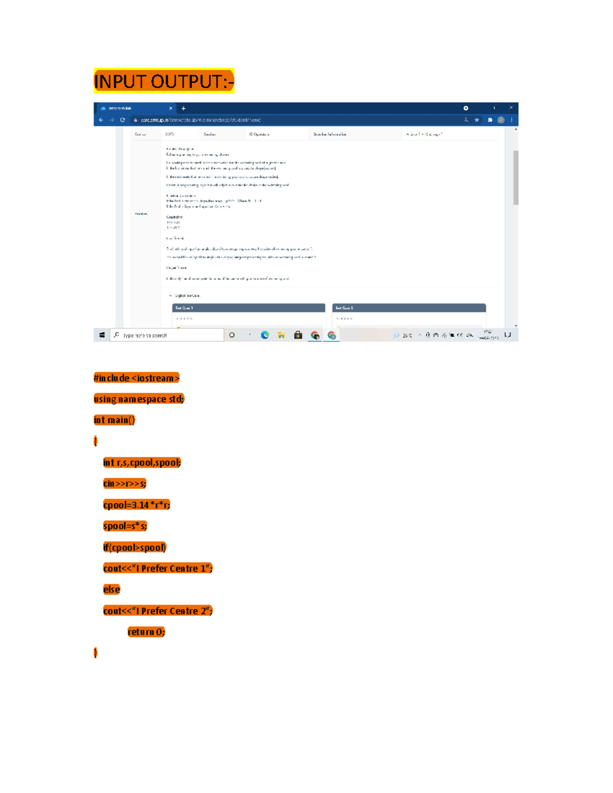 Oodp elab - oodp elab - INPUT OUTPUT:- #include using namespace std ...