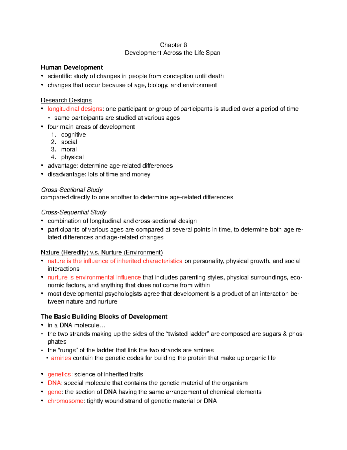 Chapter 8: Development Throughout the Life Span - Key Concepts and ...