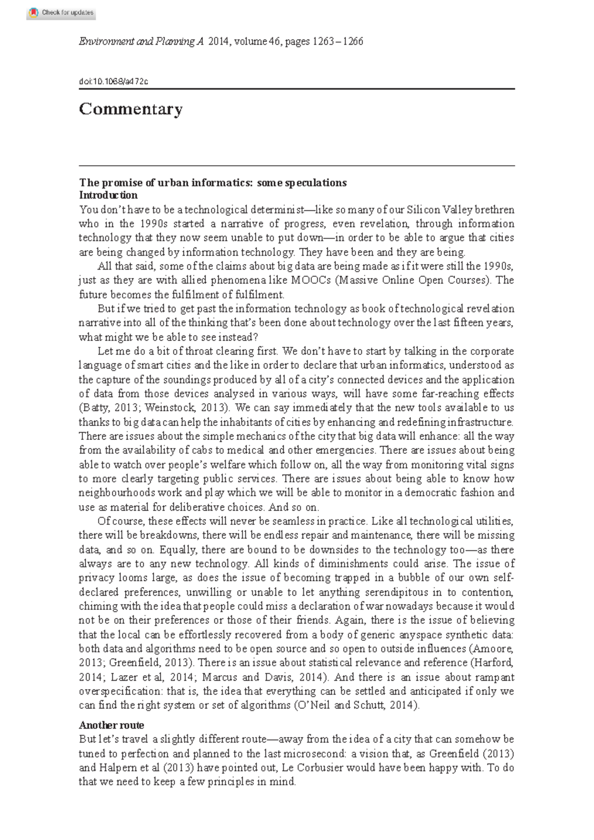[ Urban] Thrift 2014 - The promise of urban informatics - Environment ...