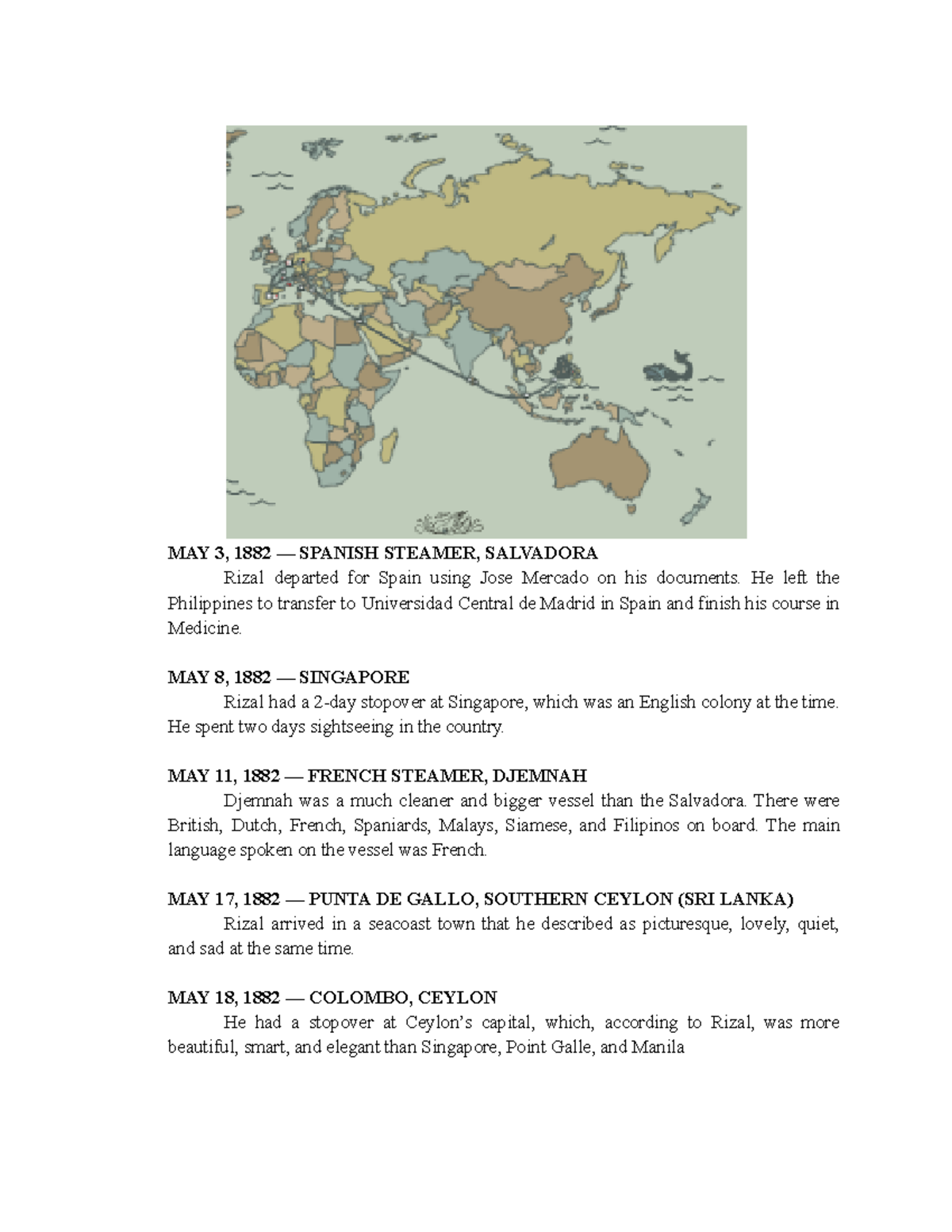 Activity #3 (Prelim) - Rizal's Journey to Spain and Europe - Studocu