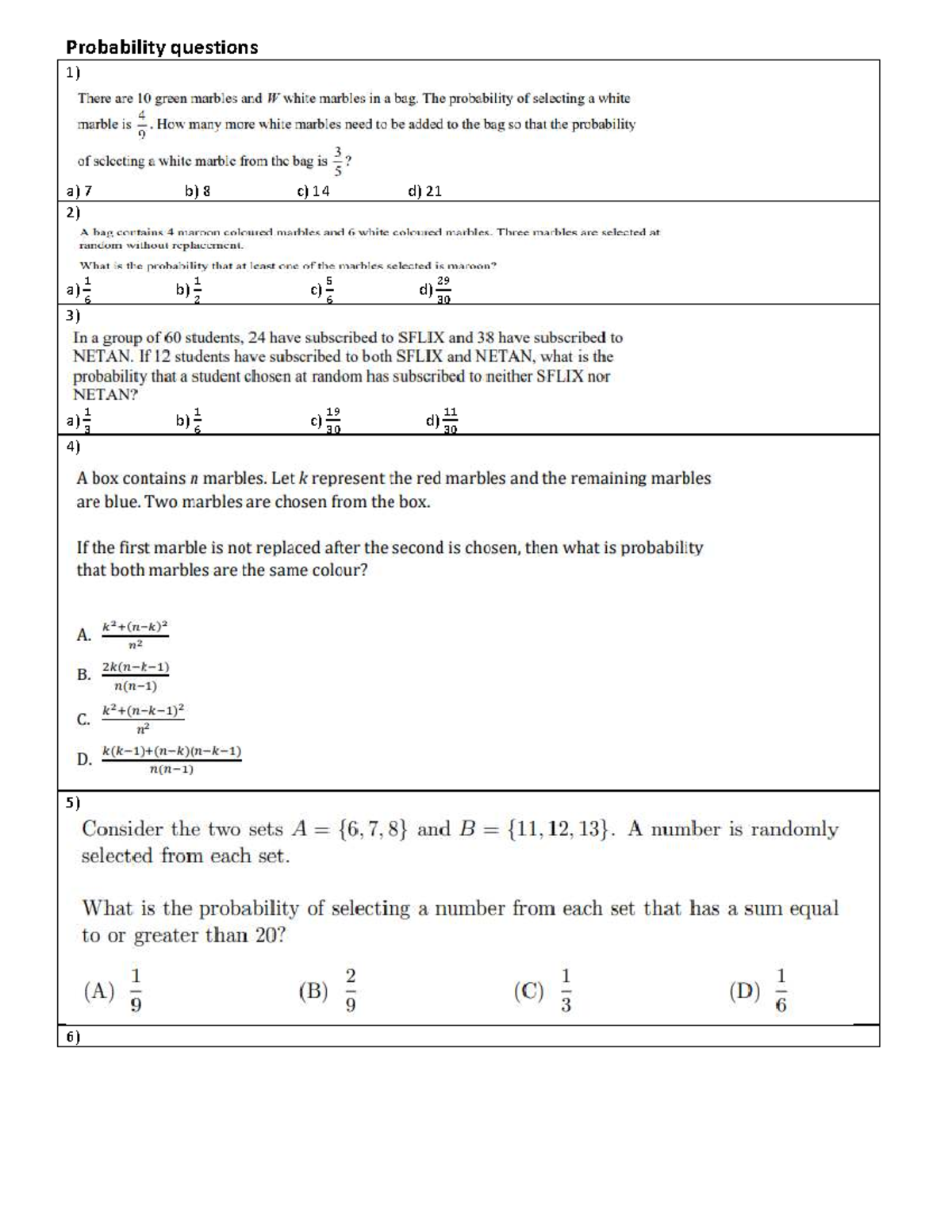Probability - Exam Questions and Solutions - Studocu