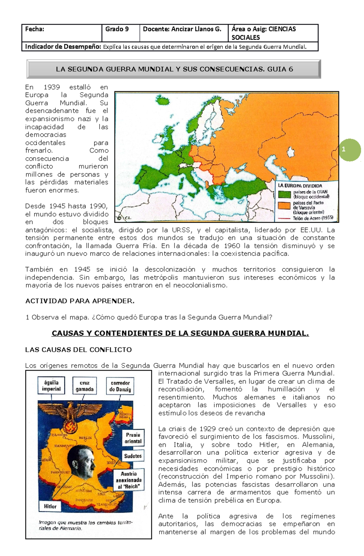 GUIA 6. LA Segunda Guerra Mundial Y SUS Consecuencias EN EL Mundo ...