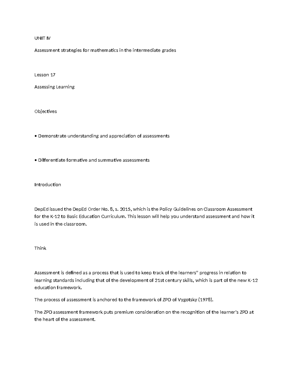G-1-Math: Assessment Strategies for Intermediate Grade Mathematics ...