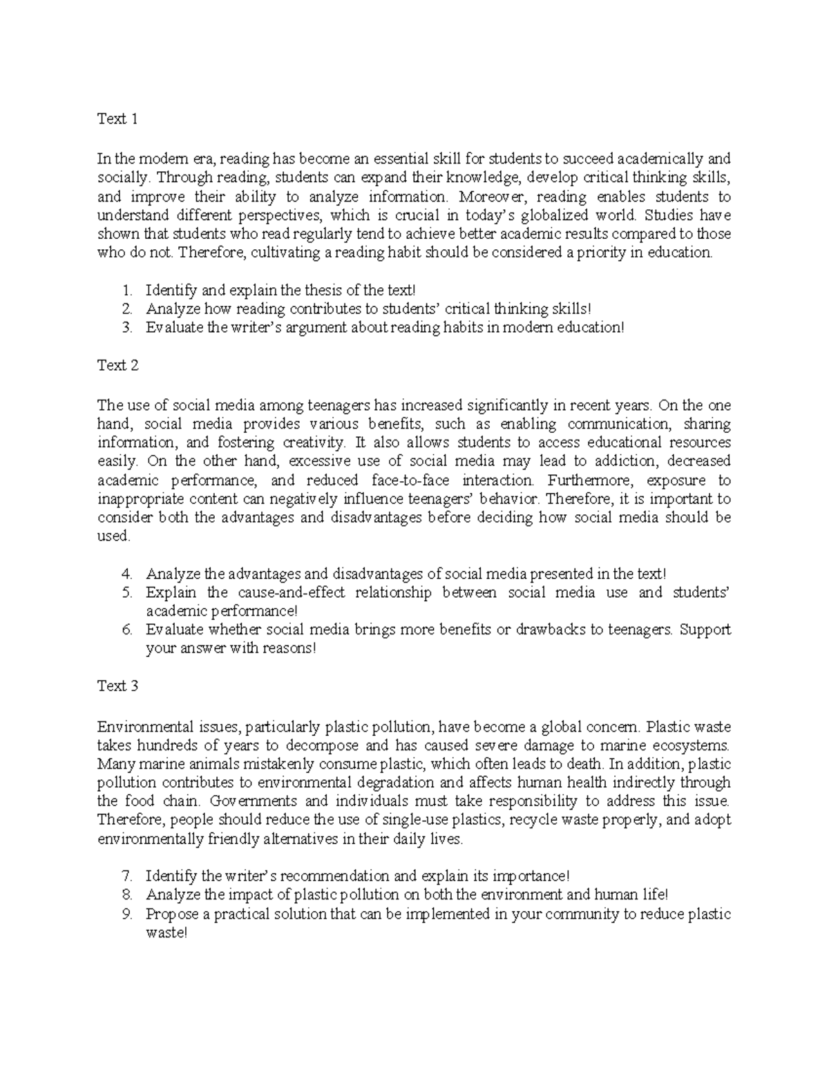 ENG 101: Essay on Reading, Social Media, and Environmental Issues - Studocu
