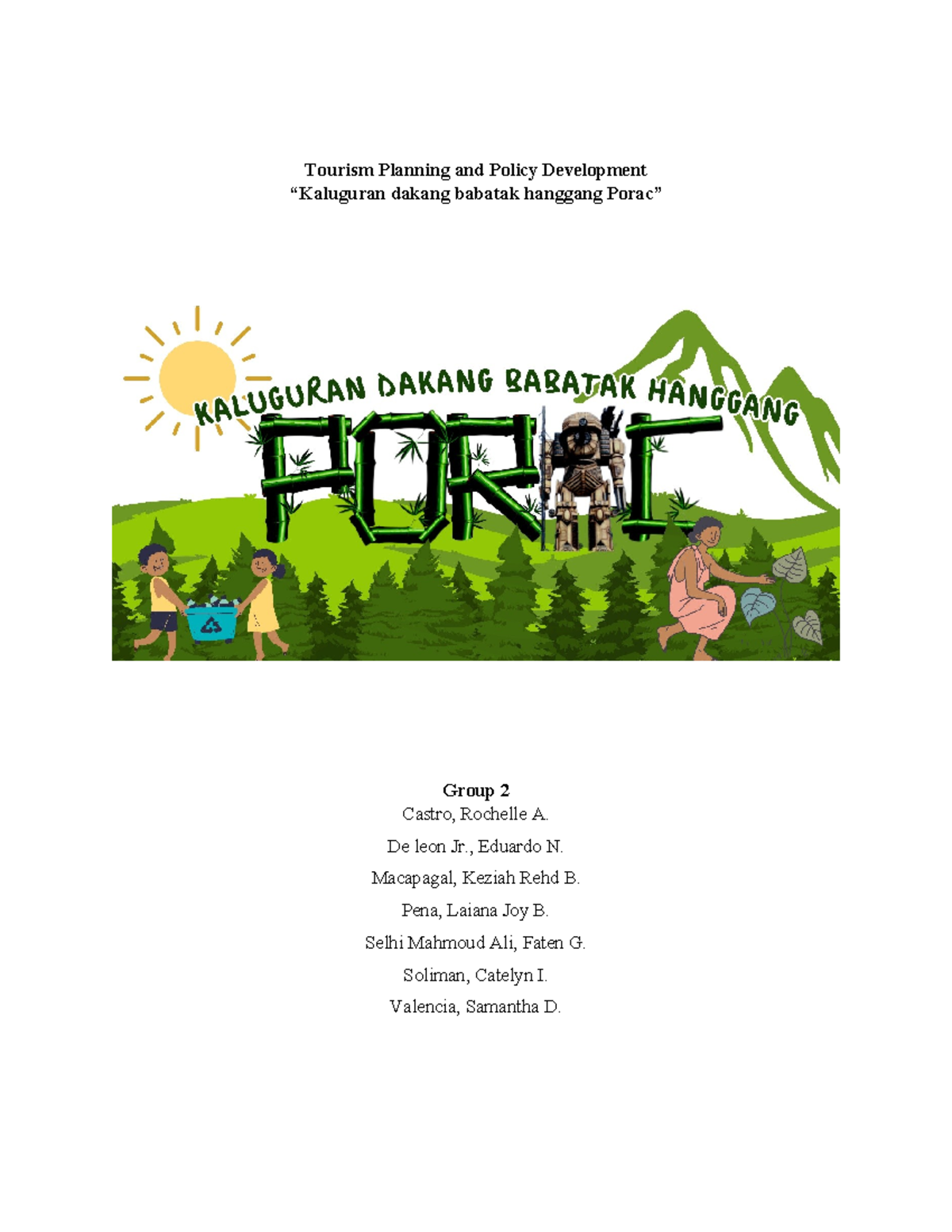 TPPD - Final Exam - Tourism Planning & Policy Development on Porac ...