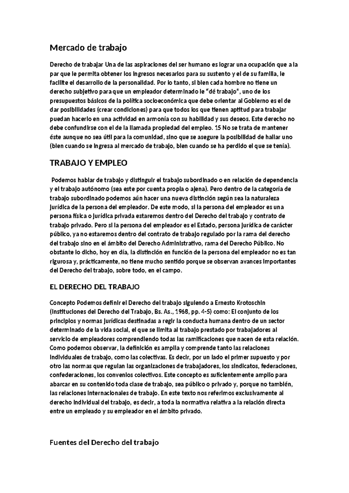 Derecho del Trabajo: Conceptos y Principios Fundamentales - Studocu