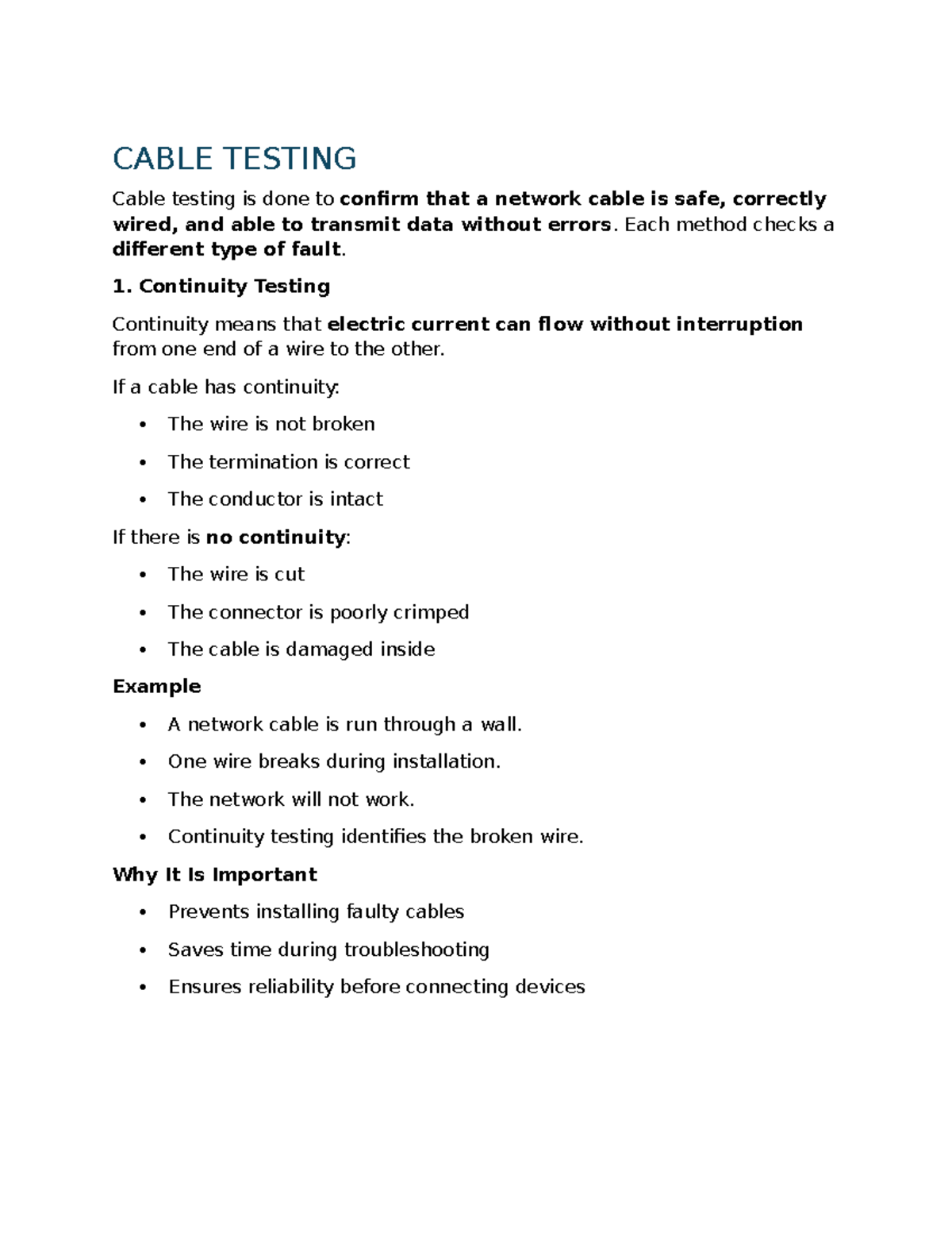 CABLE TESTING: Essential Methods and Tools for Network Reliability ...