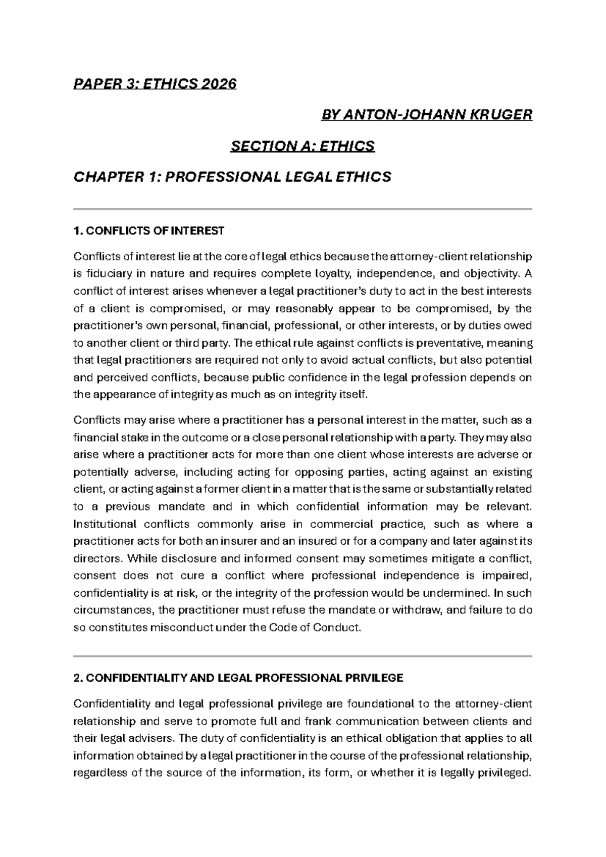 Ethics Comprehensive Exam Notes 2026: Legal Professional Conduct - Studocu