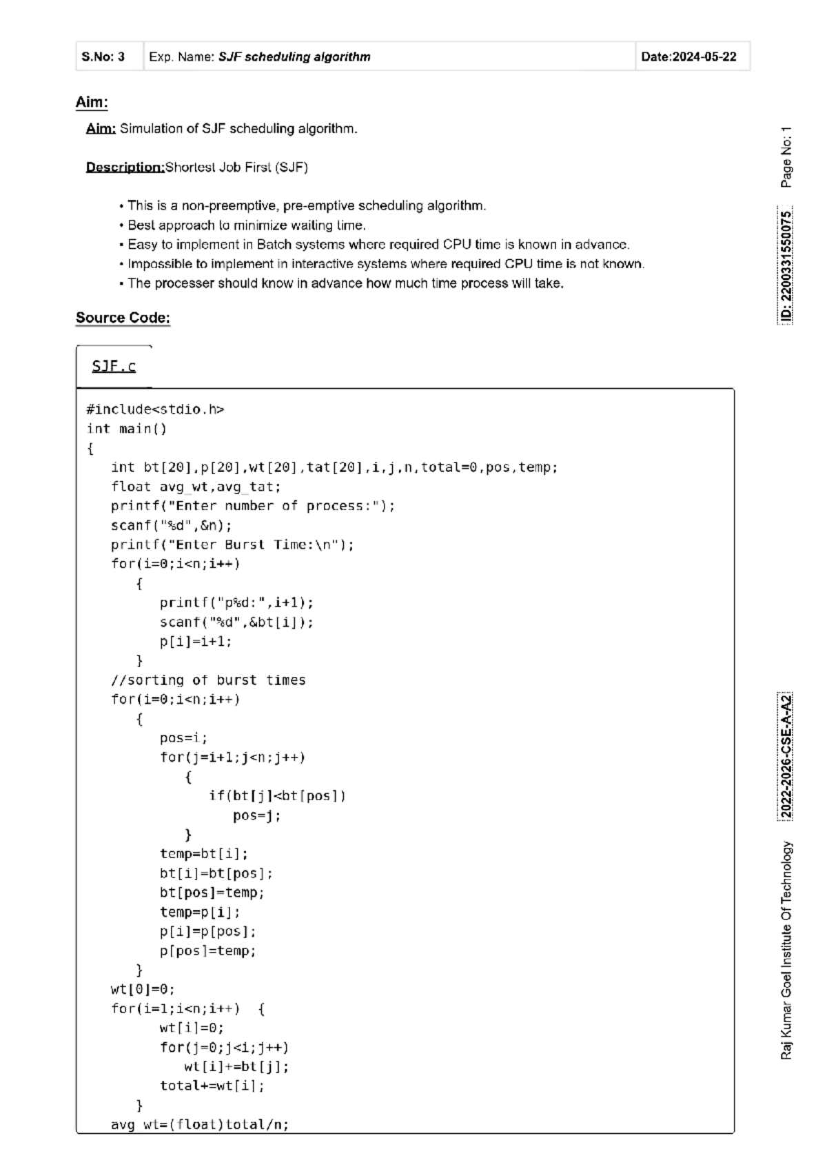 Final Exam Study Guide: Course Code 22003 for 2024 - Studocu