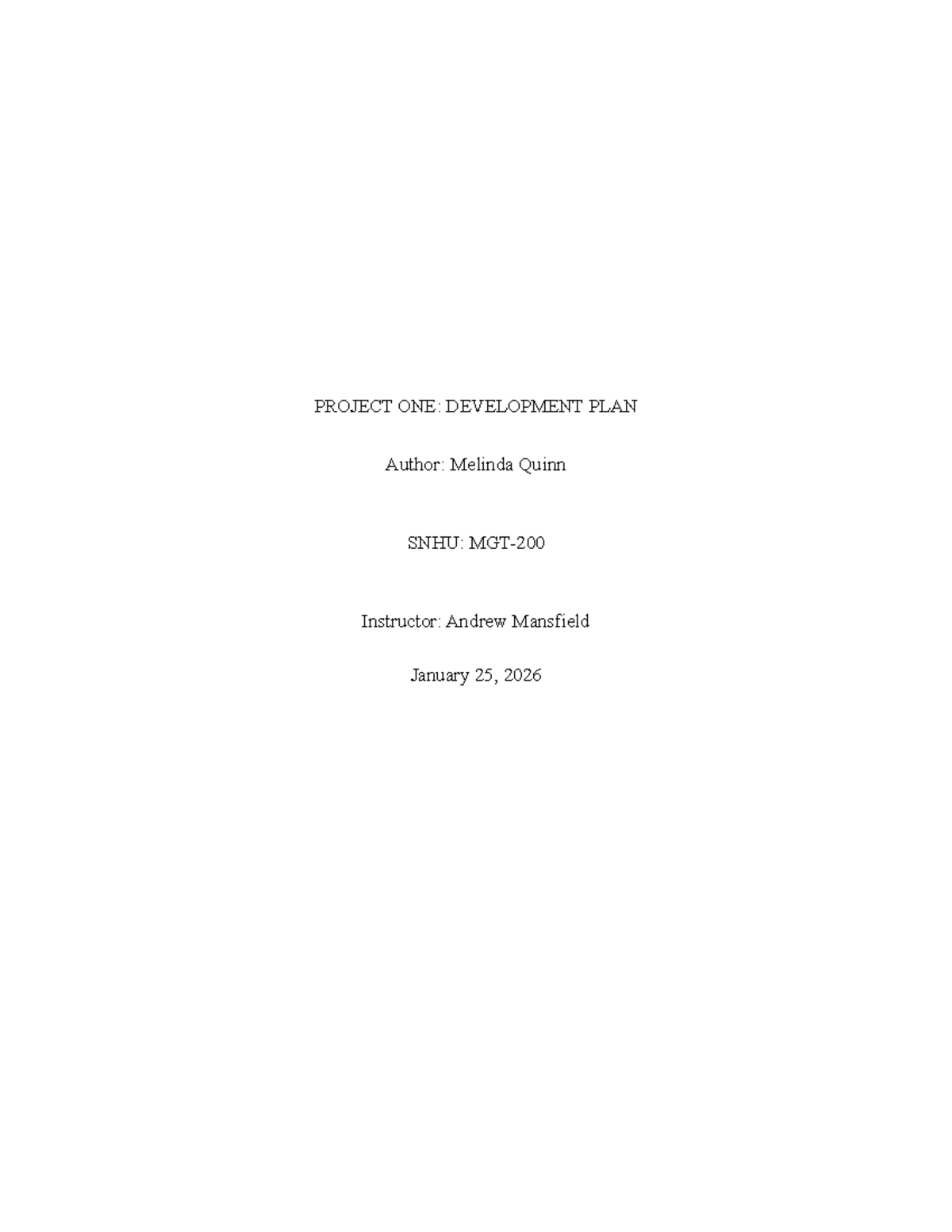 MGT200.3-2 - Module 3 - Project One - Personal and Professional ...