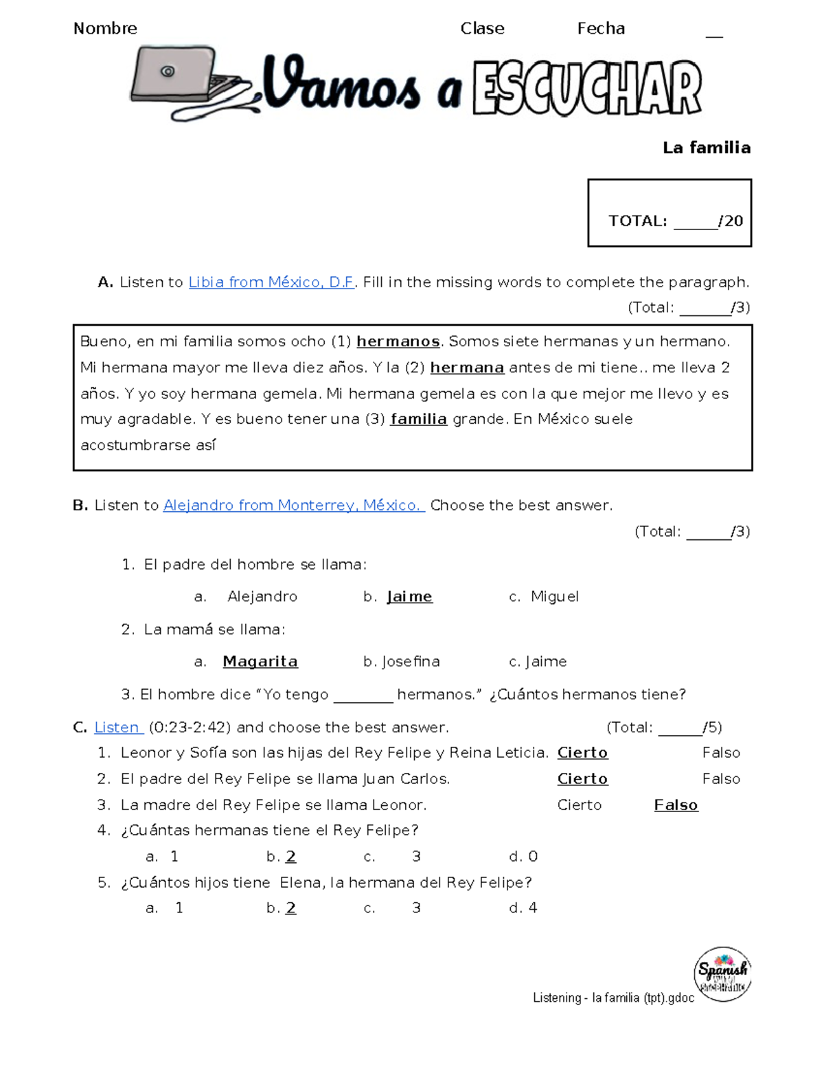 GUSTAR Verb Conjugation Worksheet - Spanish Practice No Prep - Studocu, image size:1200x1553